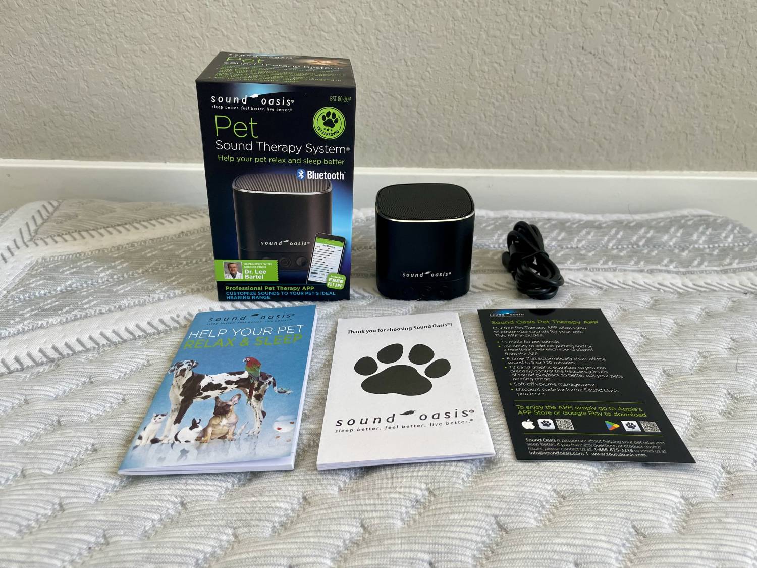 BST-80-20P Pet Sound Therapy System Review - product and packaging